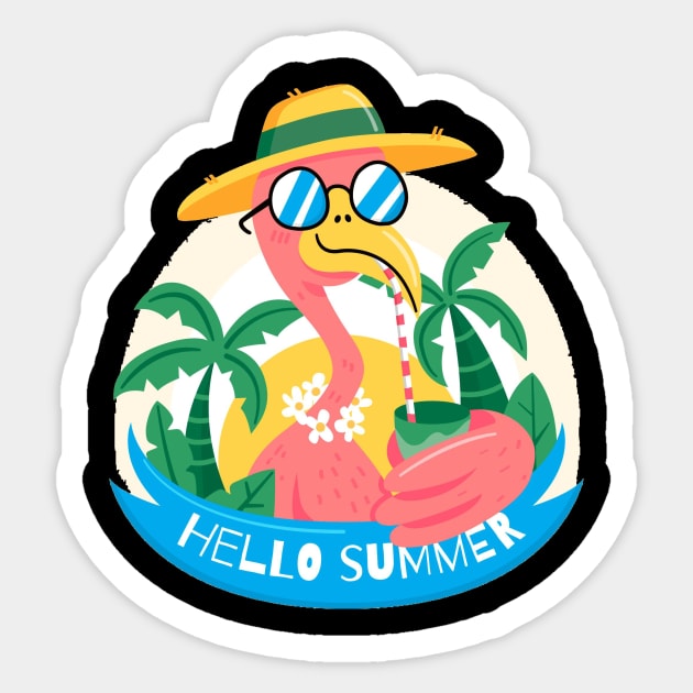 Hello Summer Sticker by King Tiger